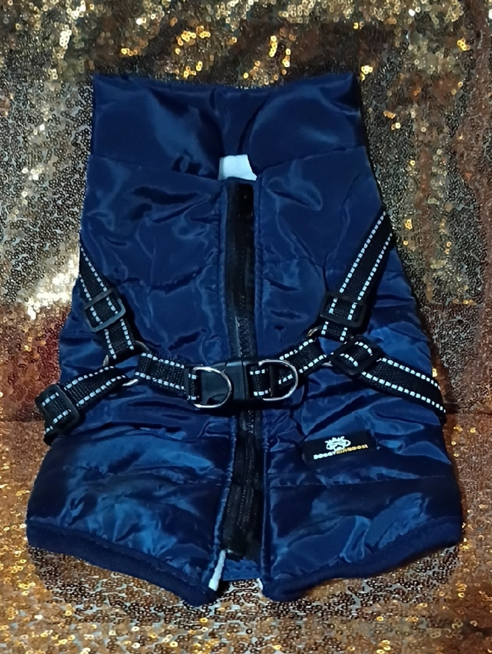 Navy Reflective Dog Harness Vest